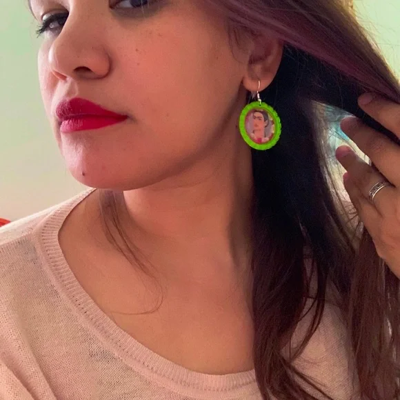 Charity item: Puerto Rico Taino Sun handcrafted bottle Cap Earrings. - Picture 11 of 12